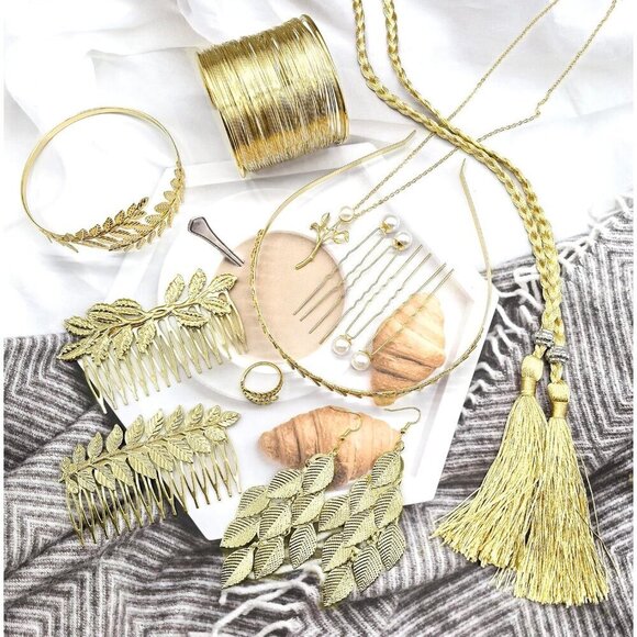 Greek Goddess Costume Accessories Set Women Jewelry Laurel Crown Necklace main image 7